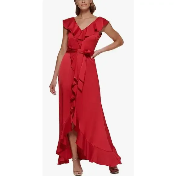 strapless open back dress Chanel CHANEL Coco button Merino Wool Knit One Piece Red P2861  NUIR  VINTAGE